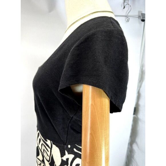 Tommy Bahama Womens Size Small Linen Blend Midi Dress Black Cream Tropical Print - Picture 7 of 12